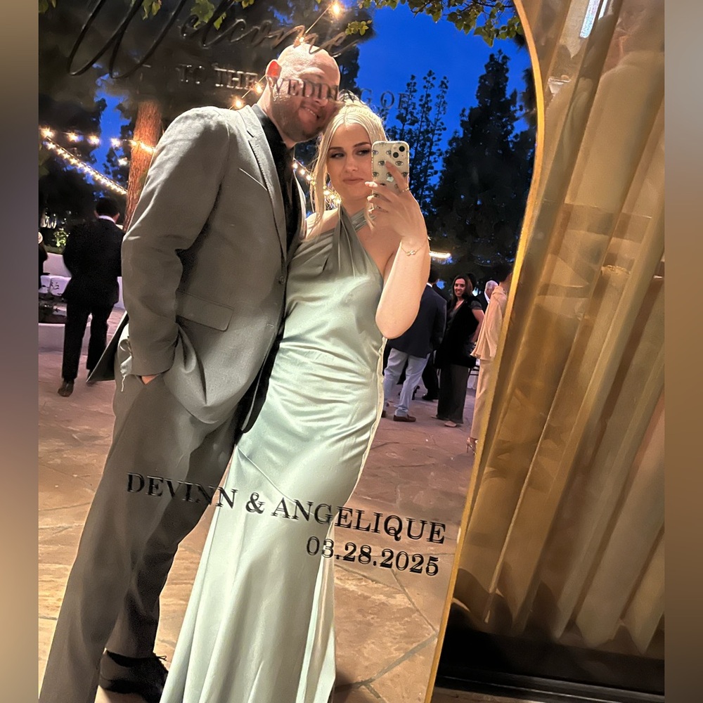 Revelry Bridesmaid Dress Athena Satin Dress Color 742 Sage